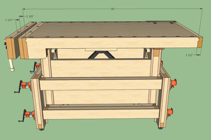 Sketchup Drawing of Jack Bench